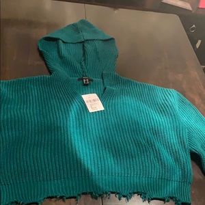 Forever 21 distressed crop hoodie